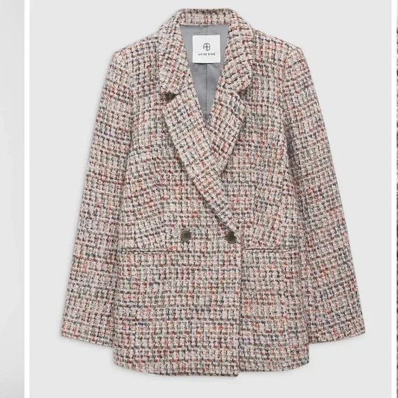 Anine Bing Diana Tweed Blazer Lavender Size Small NEW RARE - Picture 4 of 16